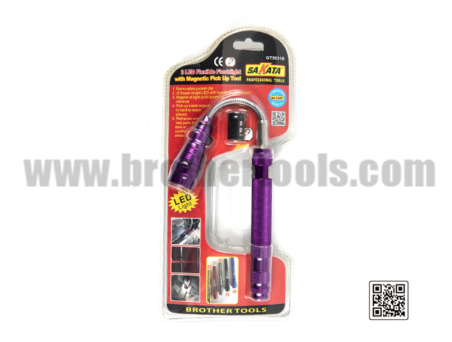 3 LED Flexible Flashight with Magnetic Pick-Up Tool