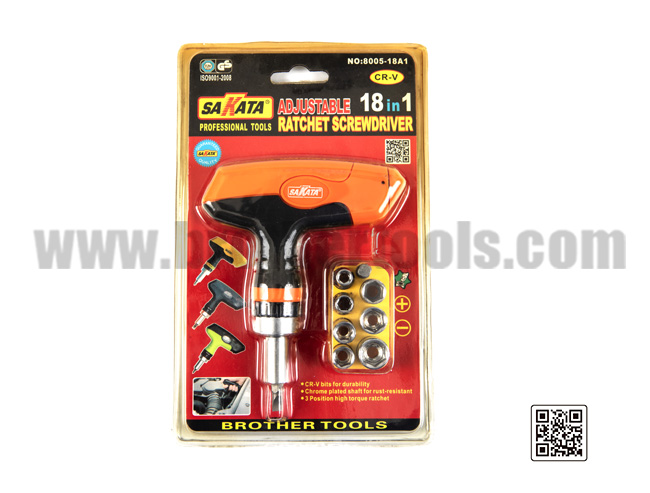 ADJUSTABLE 18in1  RATCHET SCREWDRIVER